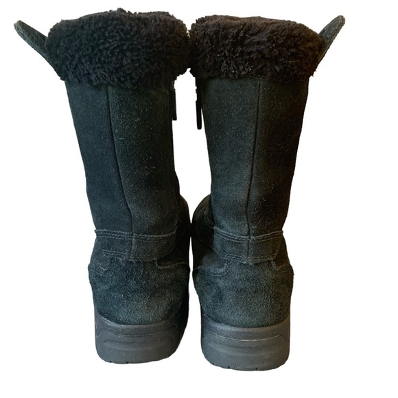 Sorel Waterfall Slip 2 Black Suede Fleece Lined Winter  Boots Women's sz 9 - Picture 2 of 9